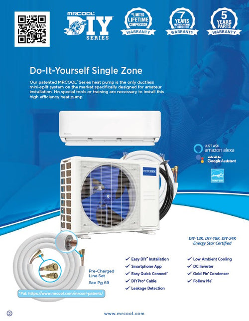 MRCOOL® 12k DIY 5th Generation Mini-split Air Handler & Condenser 115v